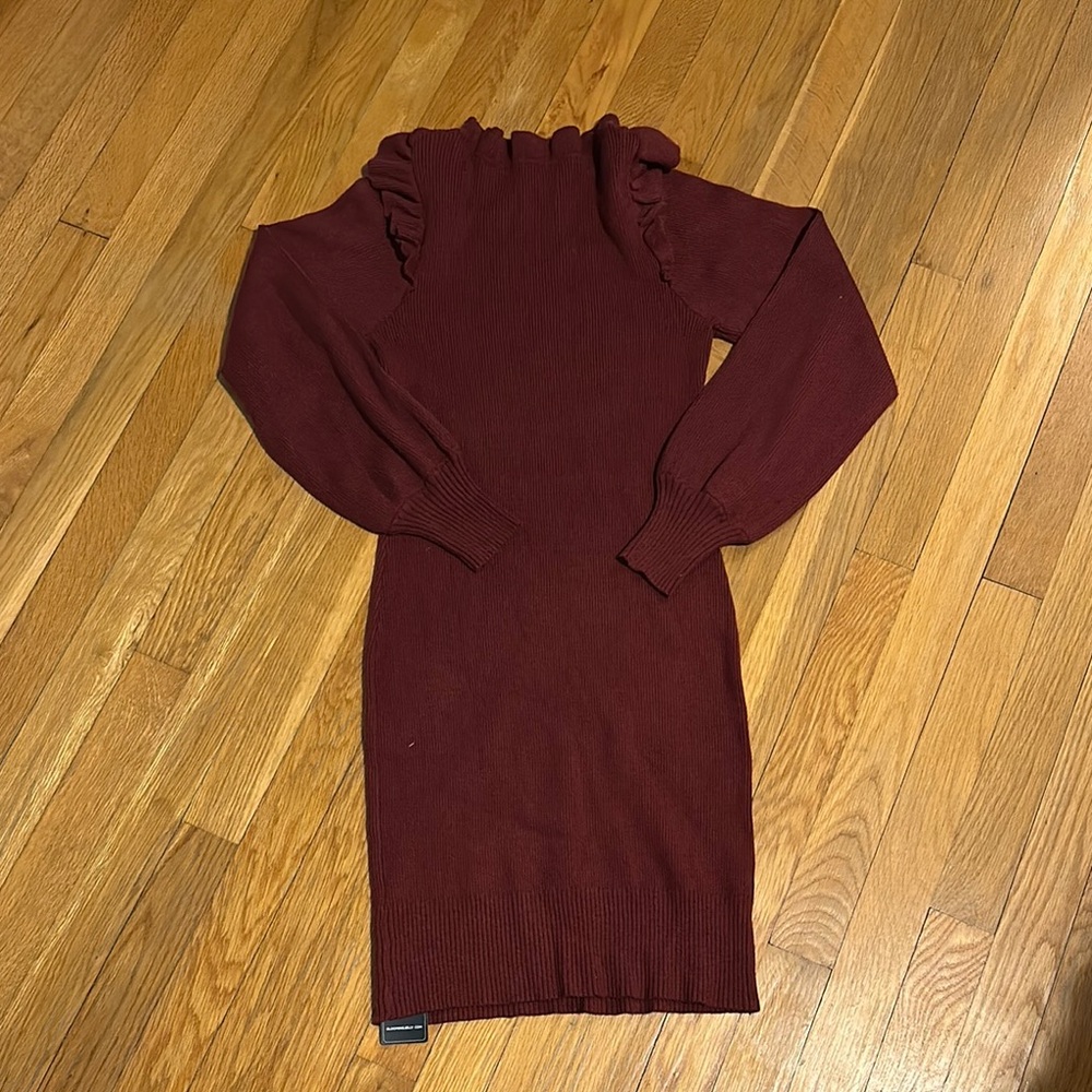Elegant Burgundy Knit Dress